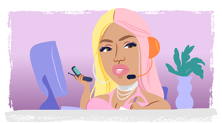 Nicki Minaj Working in a Call Center